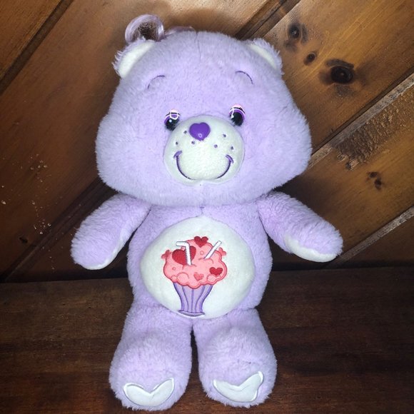 Care Bears Share Bear Anniversary Purple Milkshake Plush 13" Carlton Cards - Picture 2 of 10